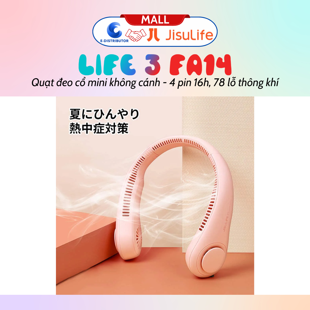 Quạt mini đeo cổ không cánh Jisulife Neck Fan Life 3 FA14 - Hàng chính hãng