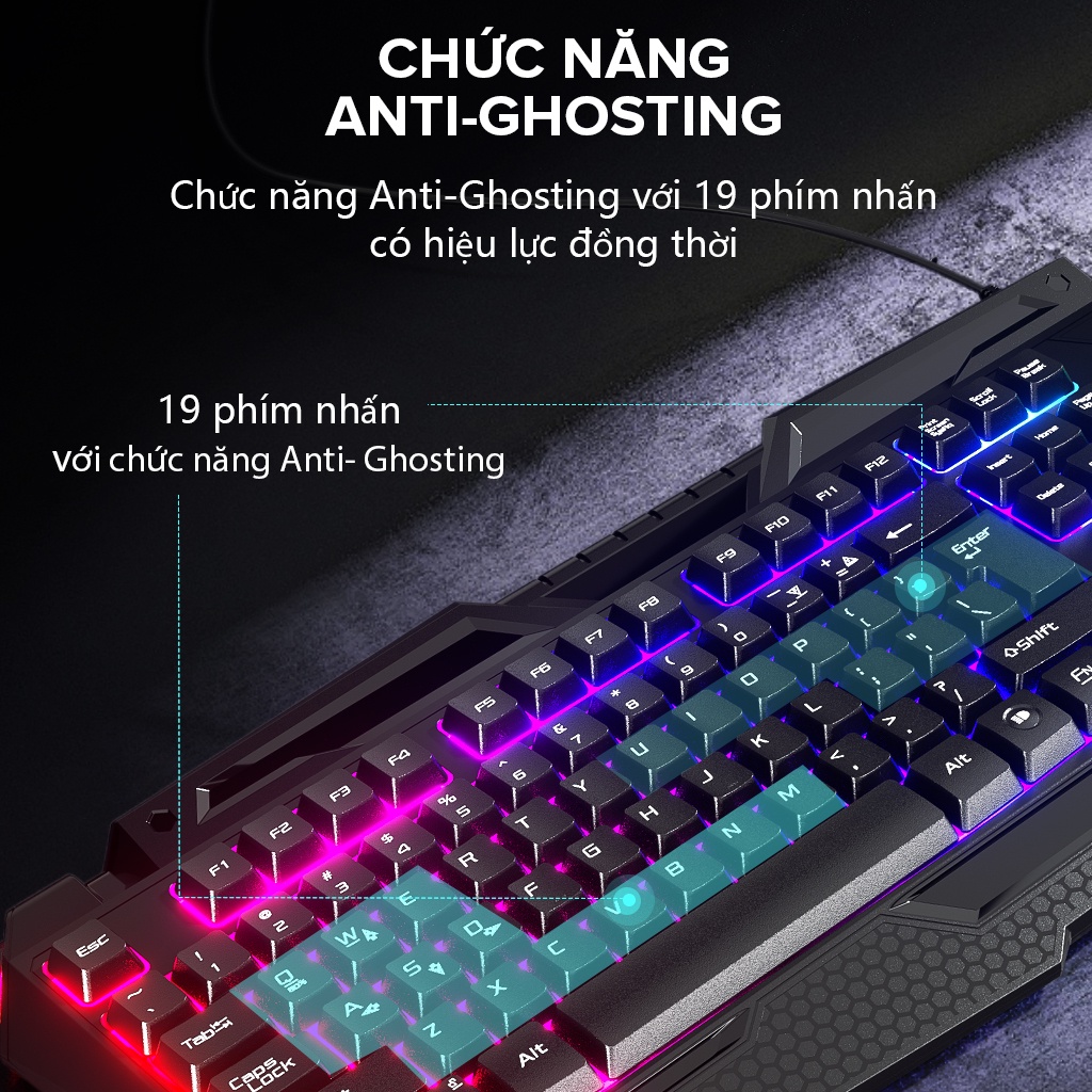 Combo Chuột Và Bàn Phím Gaming Gamen Station II Bàn Phím Đèn LED - Hàng Chính Hãng