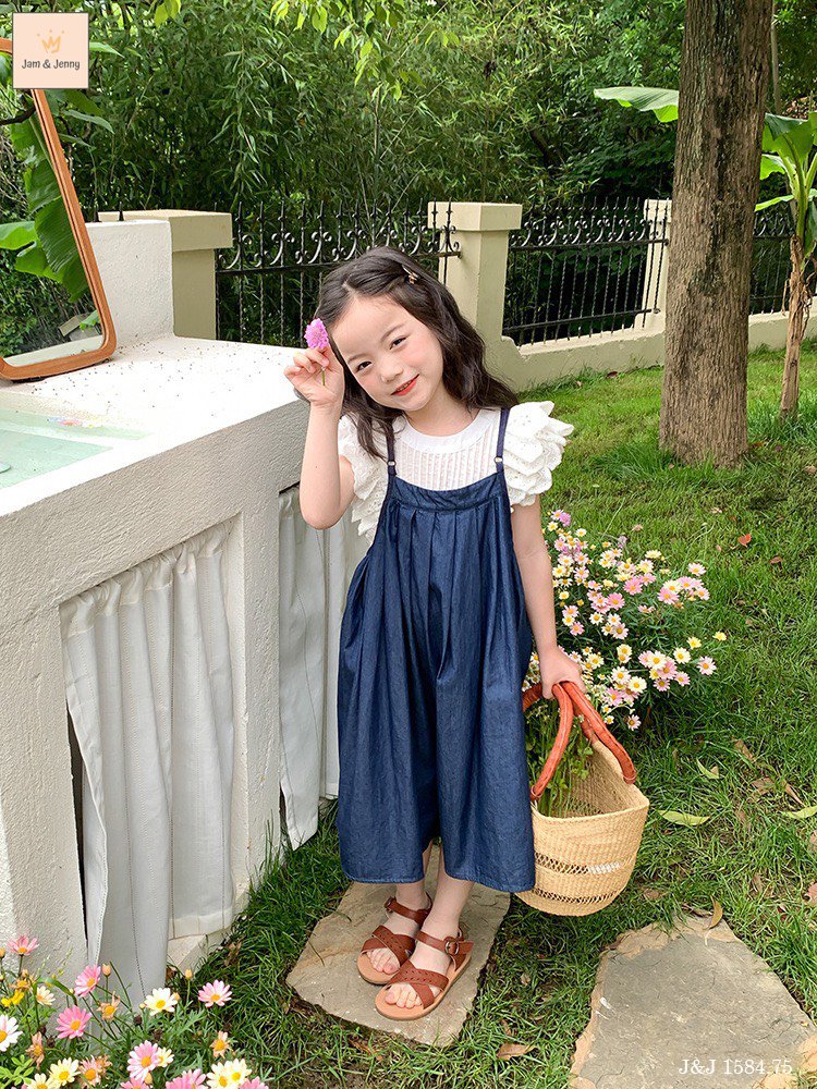Set yếm đầm cho bé gái tone màu Hàn Quốc size 12-40kg hàng thiết kế cao cấp