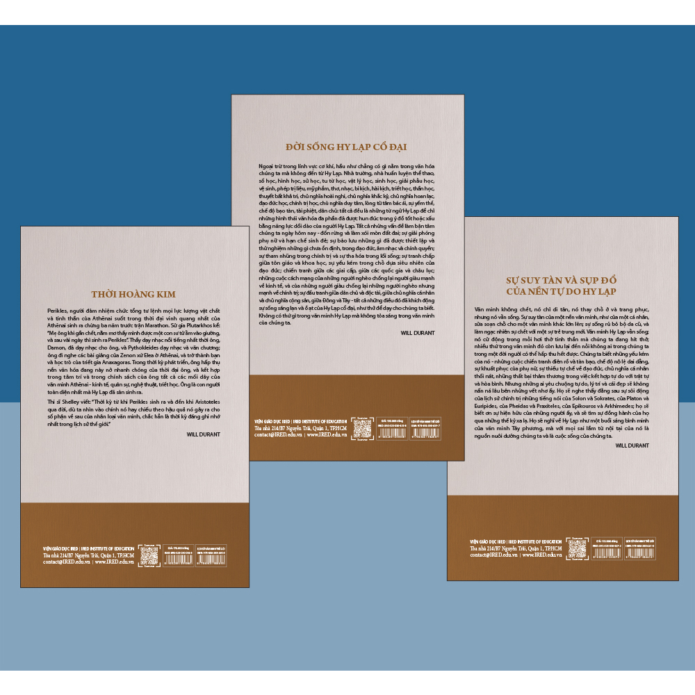 Sách IRED Books - Lịch Sử Văn Minh Thế Giới Phần II : Đời Sống Hy Lạp Cổ Đại - Will Durant