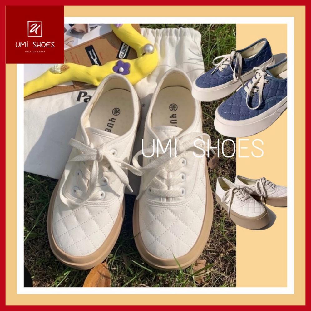 Giày thể thao nữ Ulzzang đế bằng bánh mì basic độn đế vải canvas bata mới hot phong cách hàn quốc đẹp cá tính đẹp