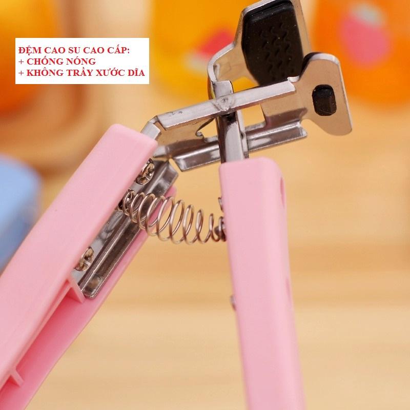 Dụng cụ kẹp gắp dĩa nóng có miếng lót cao su chống trầy xước tô, dĩa