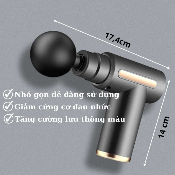 Máy Massage 6 Chế Độ 4 Đầu Fascial Gun Trị Nhức Mỏi Vai Gáy,Đau Giãn Căng Cơ.....