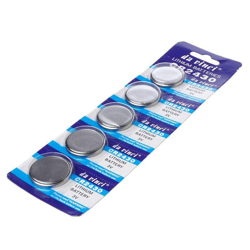 5 Chiếc Pin Nút CR2430 3V Điện Tử Lithium Đồng Xu Cell Pin DL2430 BR2430 ECR2430 KL2430 EE6229 Đồng Hồ đồ Chơi Tai Nghe