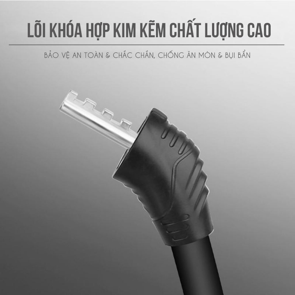 Khóa Số Xe Đạp 4 Số Mật Mã Vỏ PVC Bọc Lõi Thép (dạng tròn cứng) (mật khẩu mặc định 0000) Mai Lee