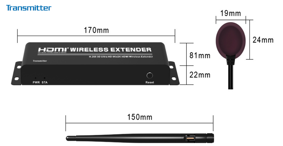 Bộ chuyển đổi thu phát HDMI 200M Ho-link HL-WS200 Point to Point ( không vật cản ) - Hàng nhập khẩu