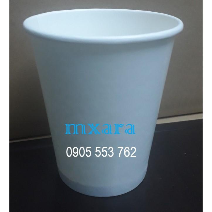 100 Ly Giấy Trắng 9oz ~310ml -100 Nắp Cầu Pet Phi 90