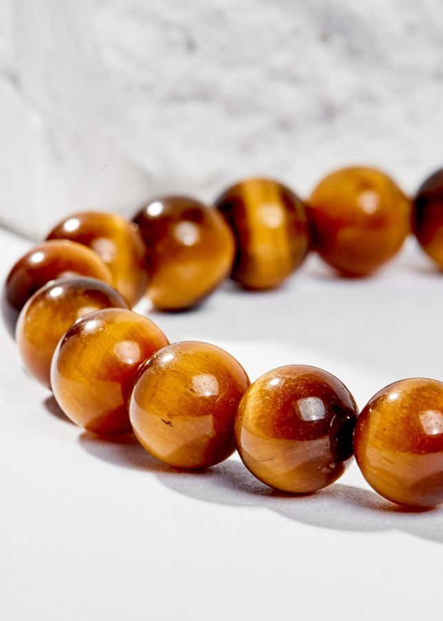 Vòng Tay Phong Thủy Đá Mắt Hổ Vàng Nâu Phối Charm Tuổi Mão Bạc Mạ Vàng 24K Mệnh Thổ, Kim Ngọc Quý Gemstones