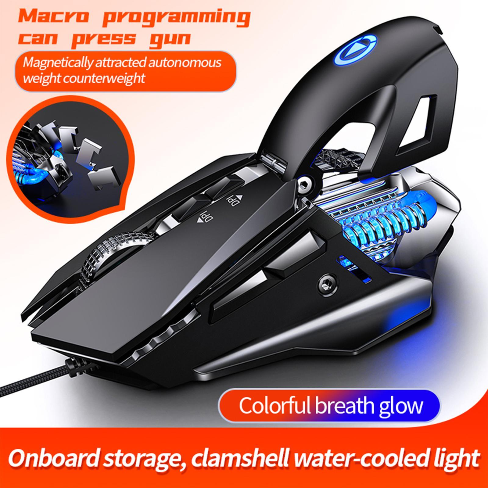 Mechanical Gaming Mouse Adjustable DPI up to 7200 Lighting Full Keys 7 Buttons