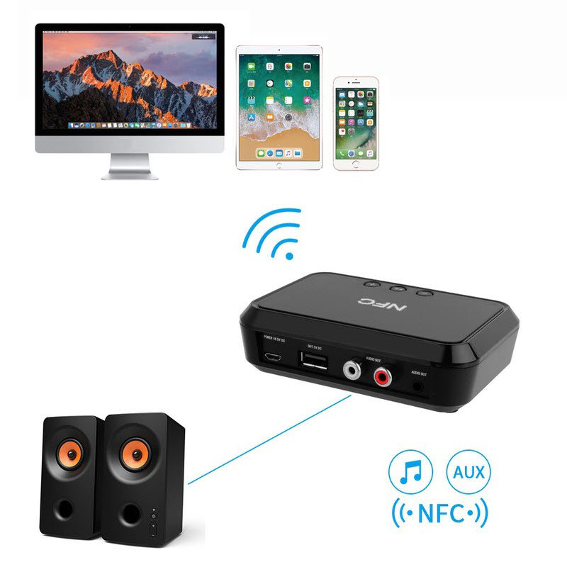 [Tặng ngay] Cốc sạc trị giá 139K - Thiết Bị Nhận Bluetooth Cho Loa Và Amply BL-B10 NFC - Desktop Bluetooth Receiver