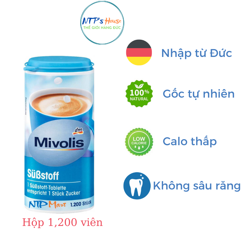 Đường Ăn Kiêng Cho Người Tiểu Đường, Người Già, Người Ăn Kiêng Mivolis, Giảm Béo, Mỡ Máu Cholesteron, 200 Viên, Nhập Đức