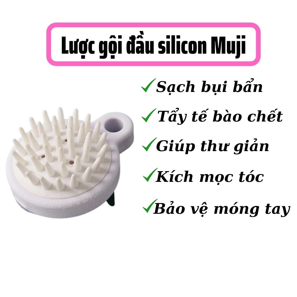 Lược gội đầu silicon Nhật massage đầu giảm Stress kích thích mọc tóc