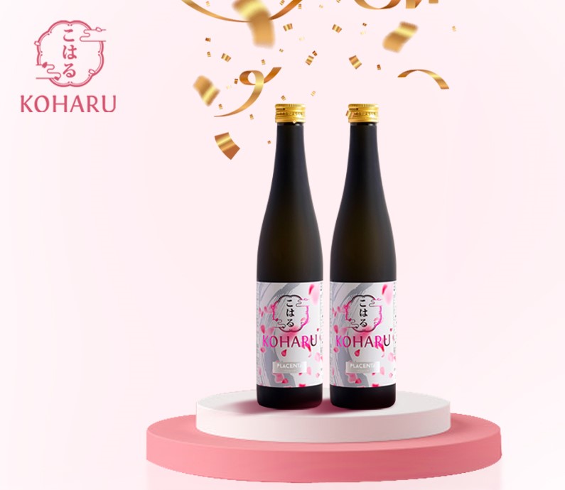 Nước Uống Đẹp Da KOHARU PLACENTA, Combo 2 chai Giúp Bảo Bối Ngừa Nám Sạm Da, Chăm Sóc Da Mụn, Trắng Da