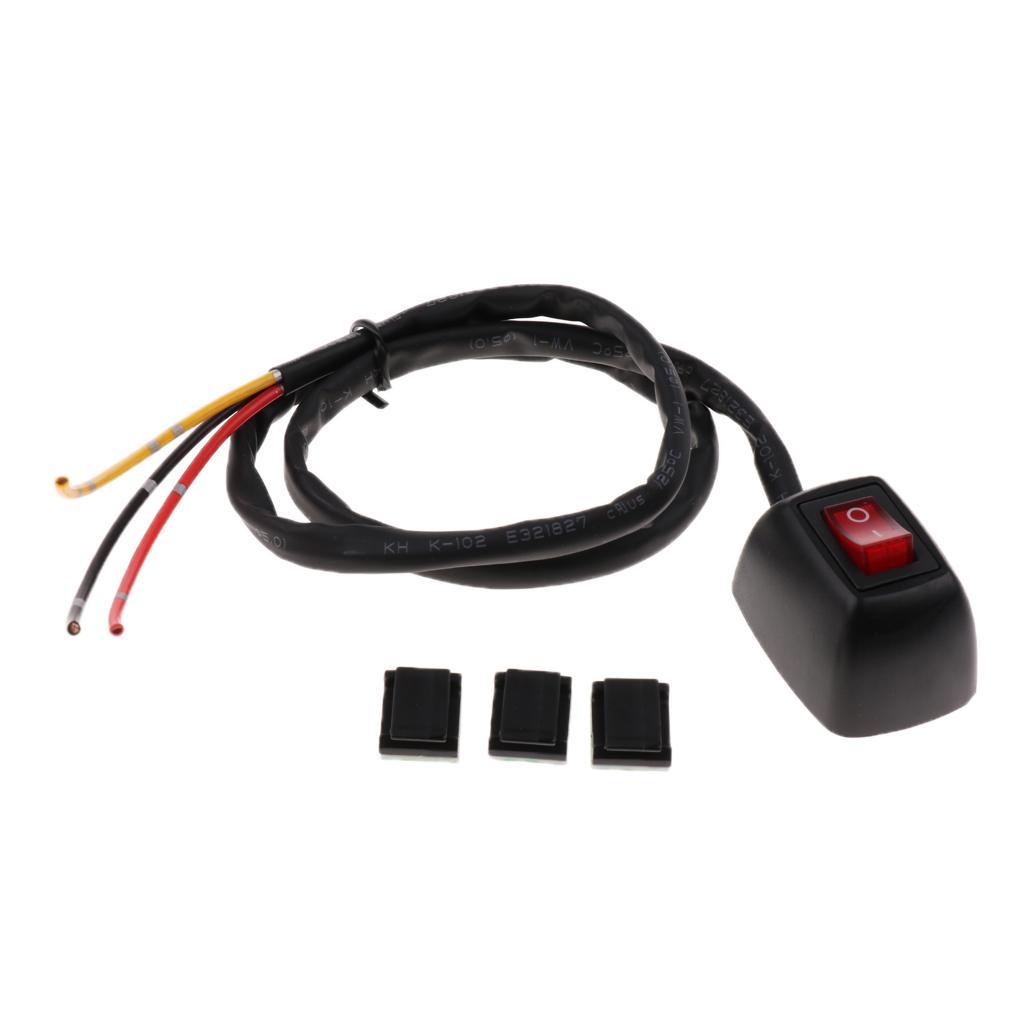 5x12V 10A Car Sticky Push Button Switch ON/OFF Control Ship Type Red Light