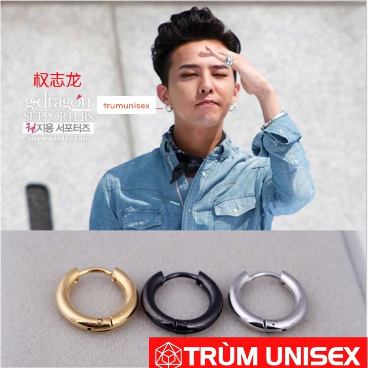 Khuyên Tai Inox Tròn Unisex 12mm 1 Đôi Không Gỉ