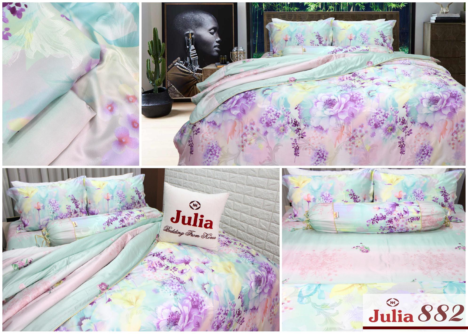 Bộ vỏ chăn ga gối 5 món lụa tencel Hàn Julia 882BM18