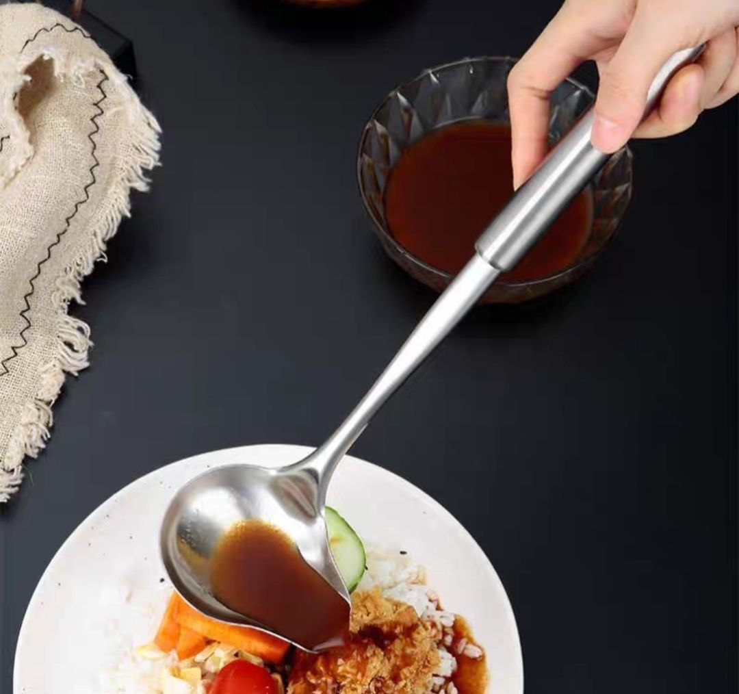Muôi múc trân châu inox mỏ vịt - muôi múc nước lèo nhà hàng nhà bếp
