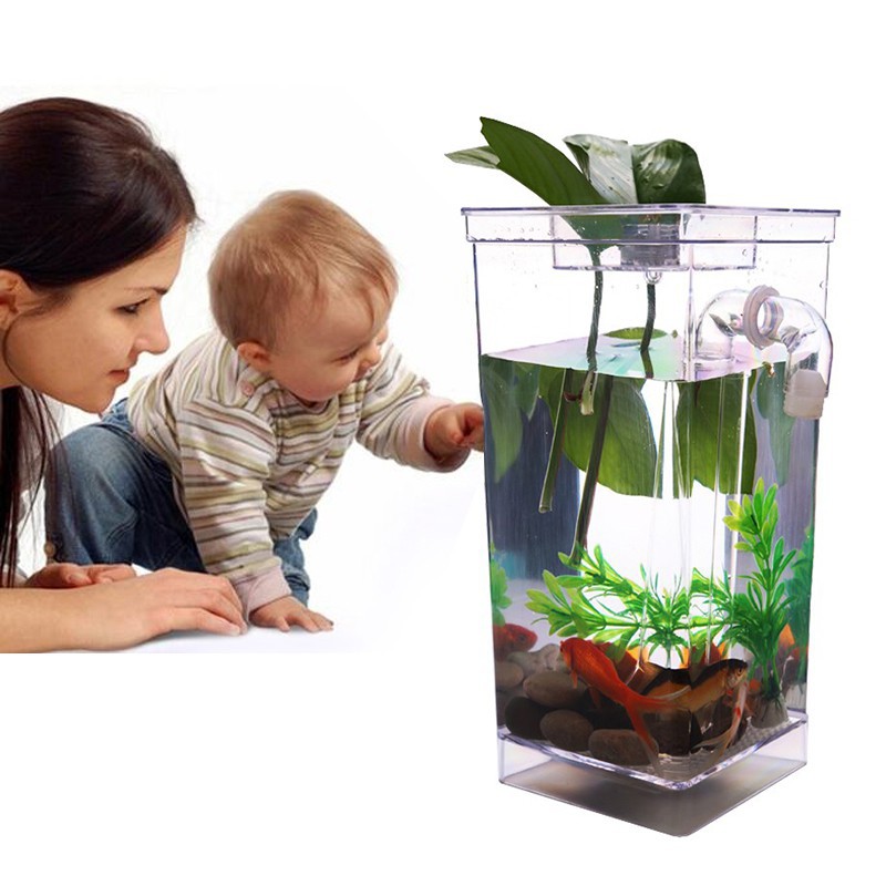 Bể Cá Mini Có Vòi Tự Làm Sạch Kèm Đèn LED - My Fun Fish 