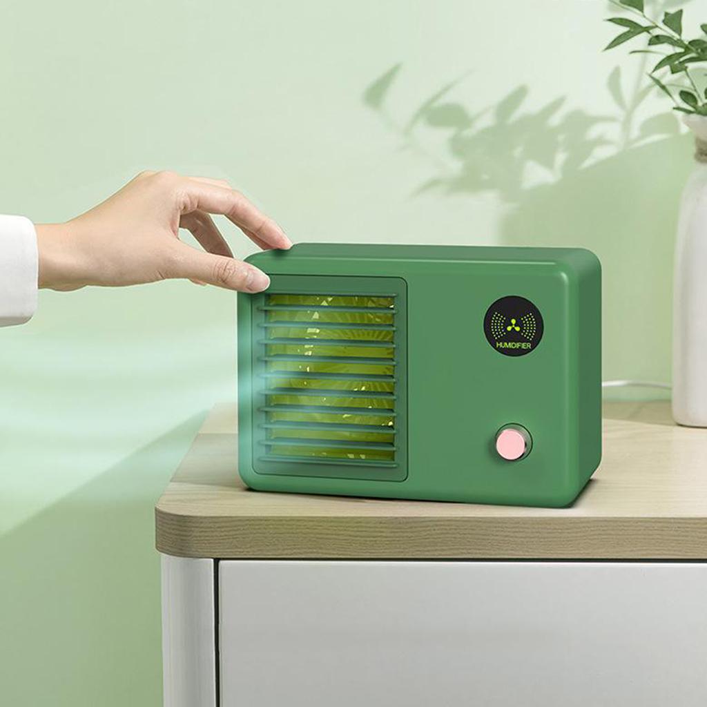 Personal Air Cooler, 3-in-1 Silent Retro Portable Mini Air Conditioner, 400ml Evaporative Air Cooler Humidifier Purifier with 7 Colors LED