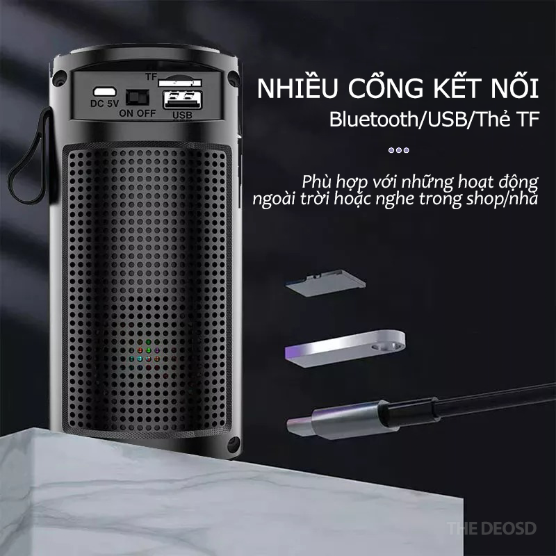 Loa Bluetooth Không Dây The Deosd Chống Nước, Máy Tính, Điện Thoại, Máy Tính Bảng, Vi Tính - VD1 - Hàng Chính Hãng