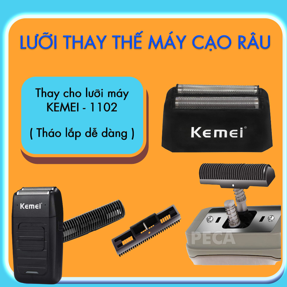 Bộ lưỡi máy cạo râu thay thế cho dòng máy cạo râu Kemei KM-1102 và KM-1102H dễ tháo lắp sử dụng