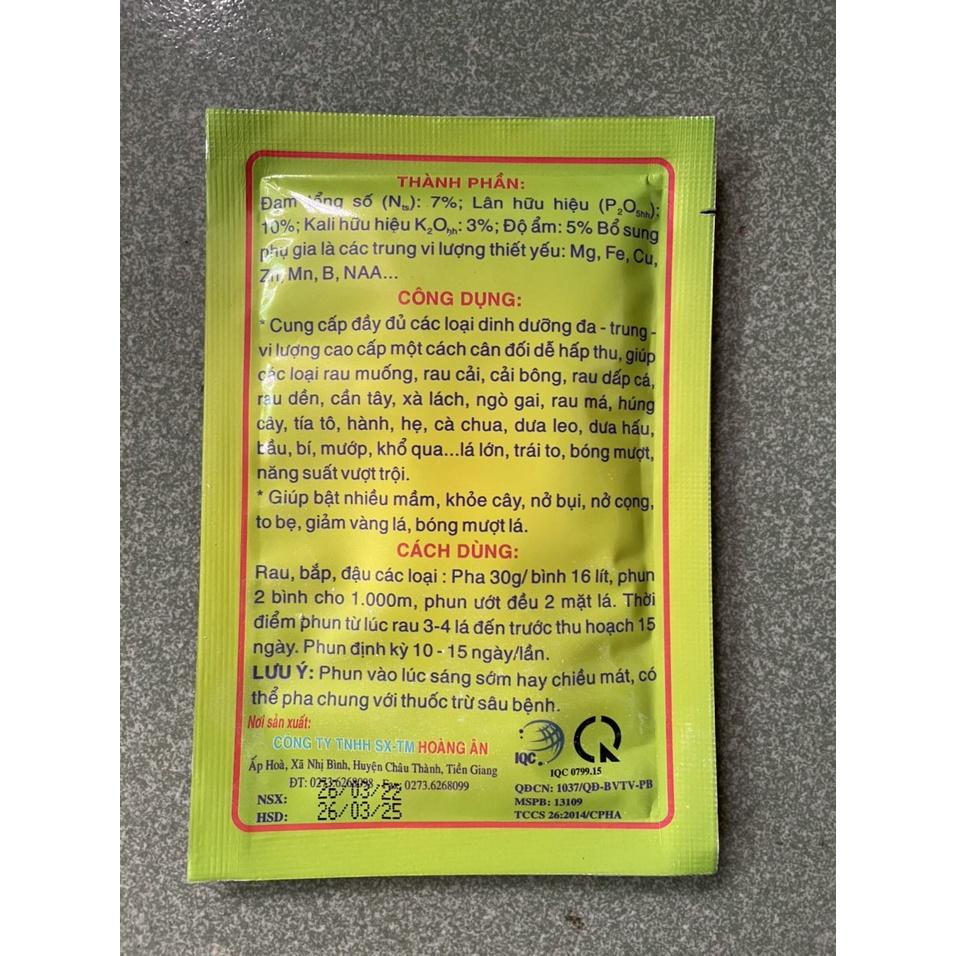 50 gói Phân bón lá chuyên dùng cho rau ăn lá - siêu dưỡng rau 30gr - cung cấp cân đối đa - trung - vi lượng