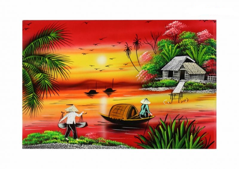 Tranh Sơn Mài Đồng Quê 30x40