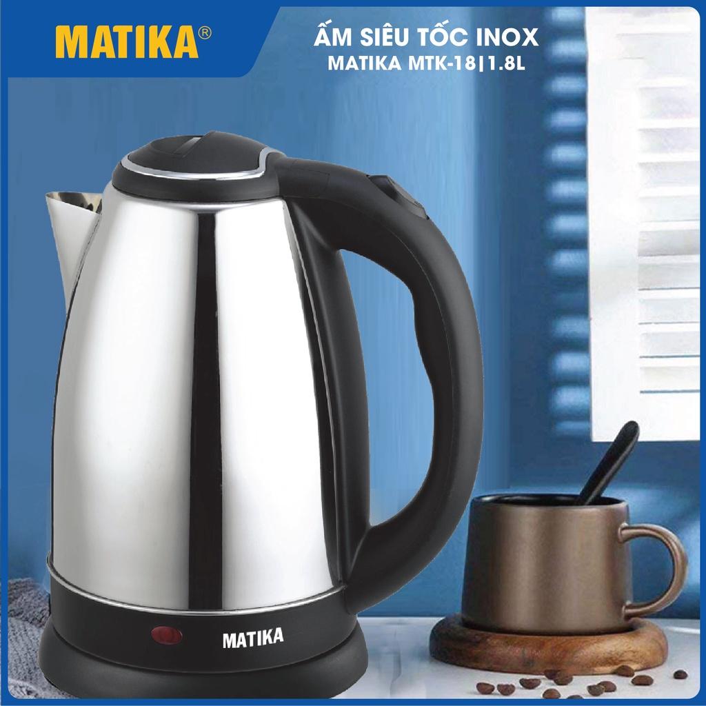 Ấm Siêu Tốc MATIKA Inox 1.8L MTK-18 Hàng Chính Hãng