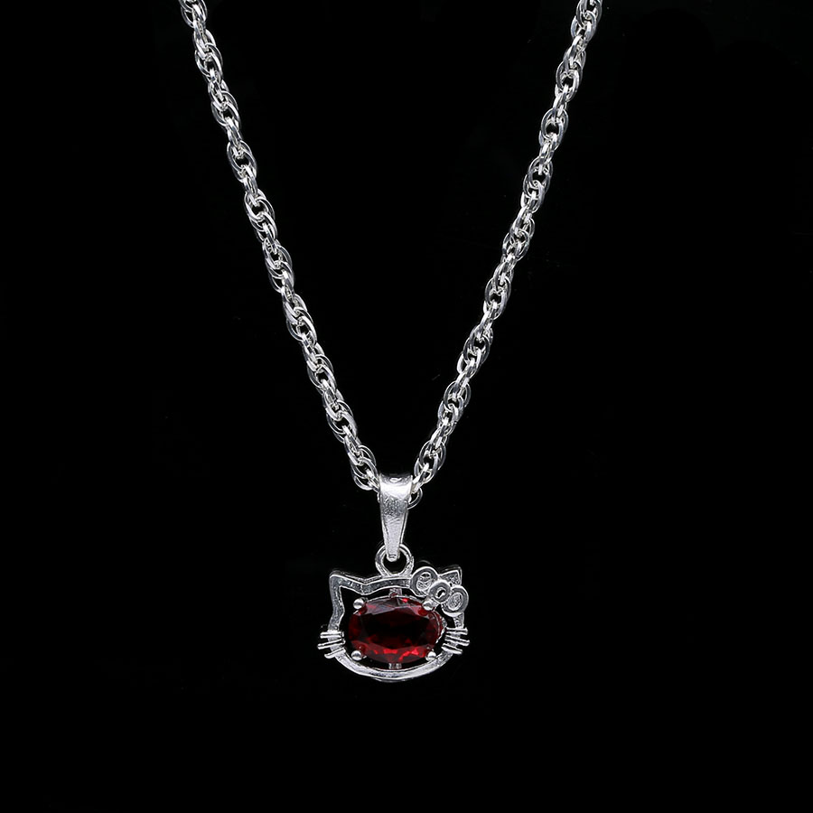Dây Chuyền Trẻ Em Bạc Hiểu Minh DTE051P Mèo Kity