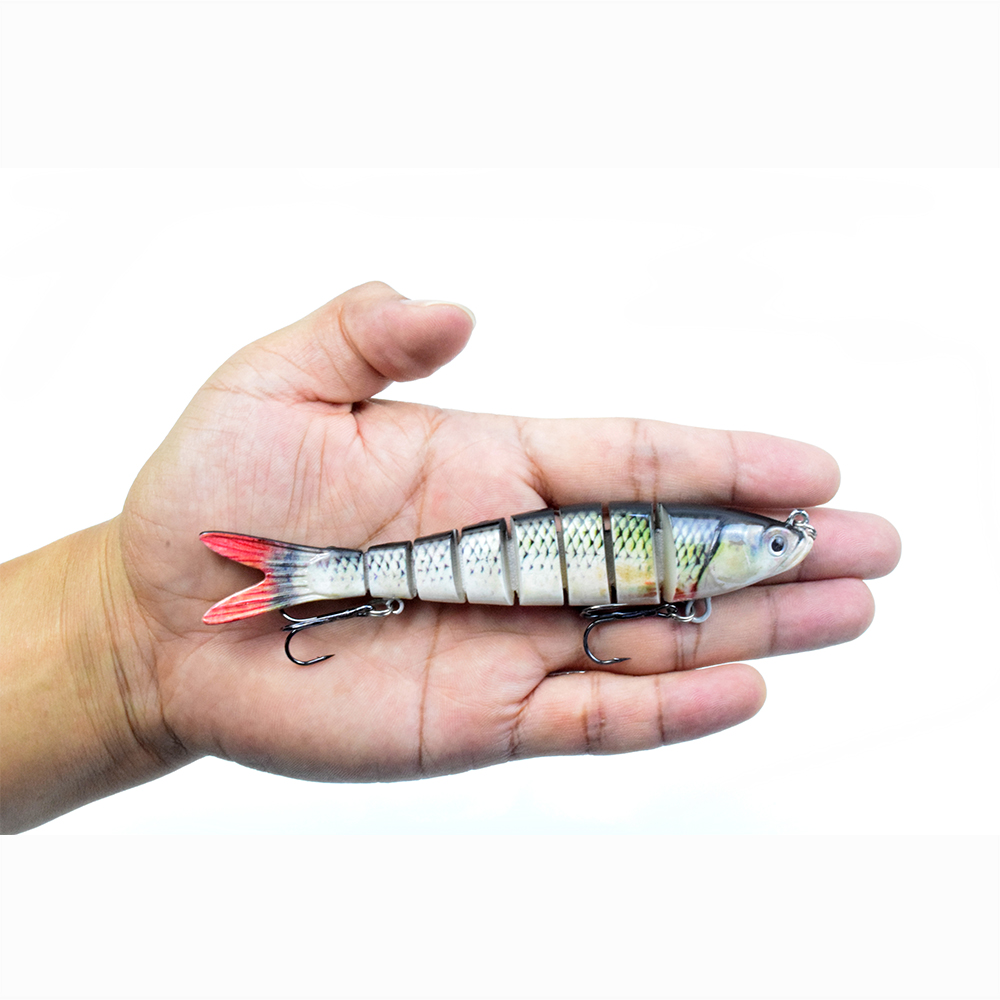 Mồi câu cá hình cá 3D 8 phần sống động như thật, lưỡi câu sắc bén tạo lực mạnh, cá mắc câu khó thoát ra ngoài