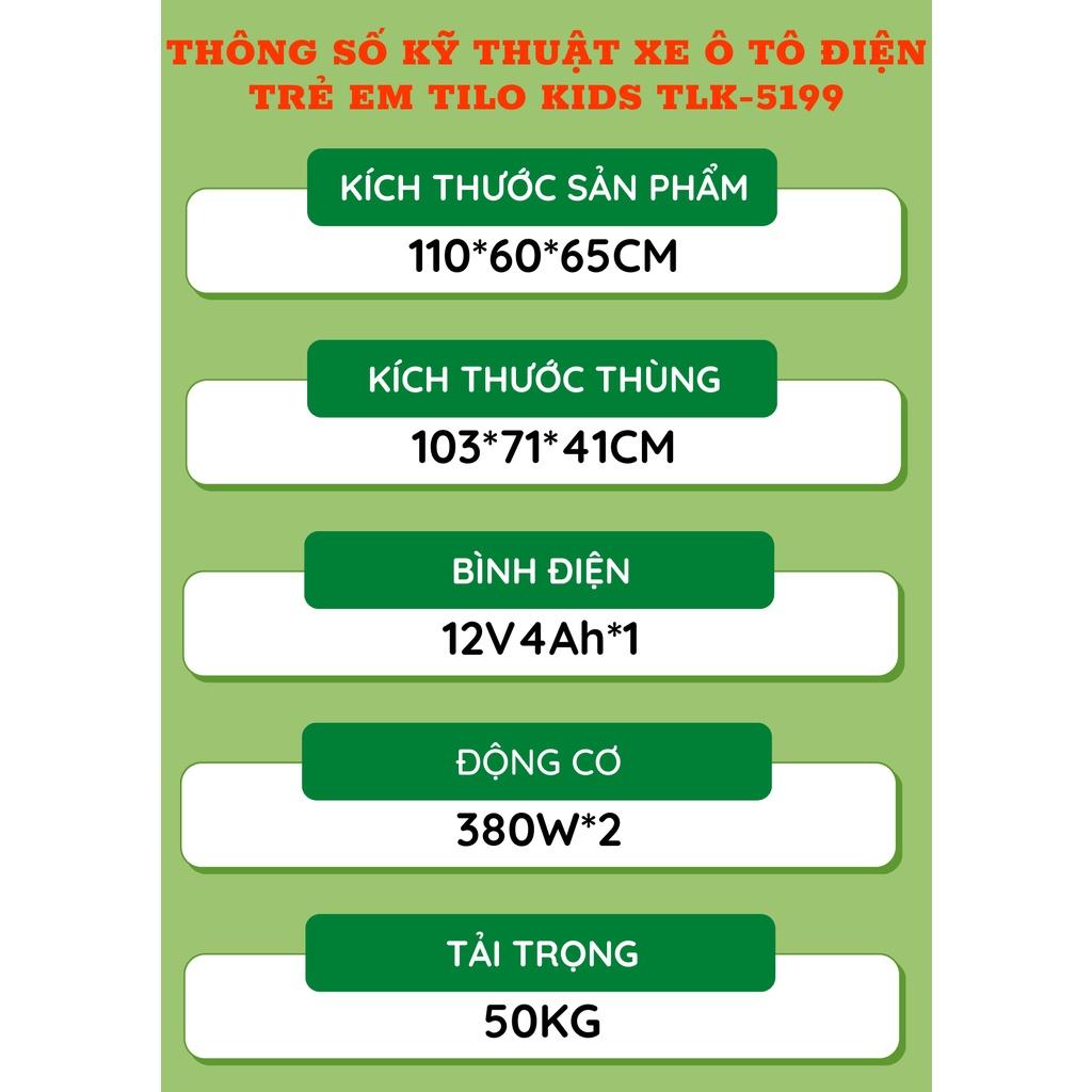Xe oto điện trẻ em, xe điện cho bé 5199 có điều khiển từ xa, bluetooth, chế độ nhún