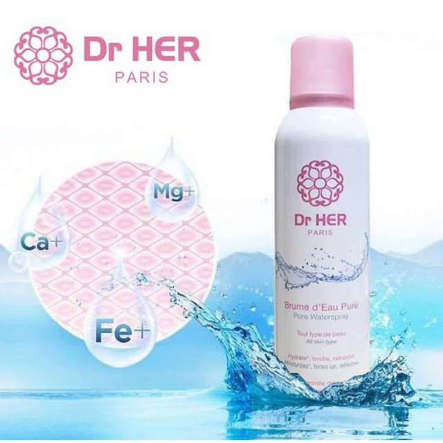 Combo 4 chai xịt khoáng cấp ẩm da Dr Her Paris 150ml