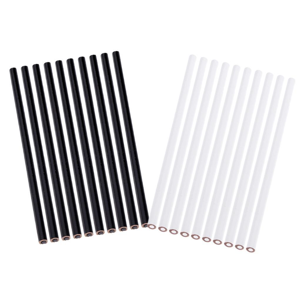 20 Pieces Lots Black White Lead Pencil Sketching Pencils China Marker Wood Fabric Sewing Pencils Tailors Patchwork Dressmaking Craft Tools Drawing Accessories