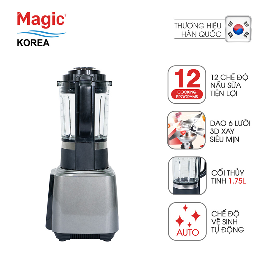 Máy nấu sữa hạt Magic Korea A-96 Bạc (1.75 Lít) - Hàng chính hãng