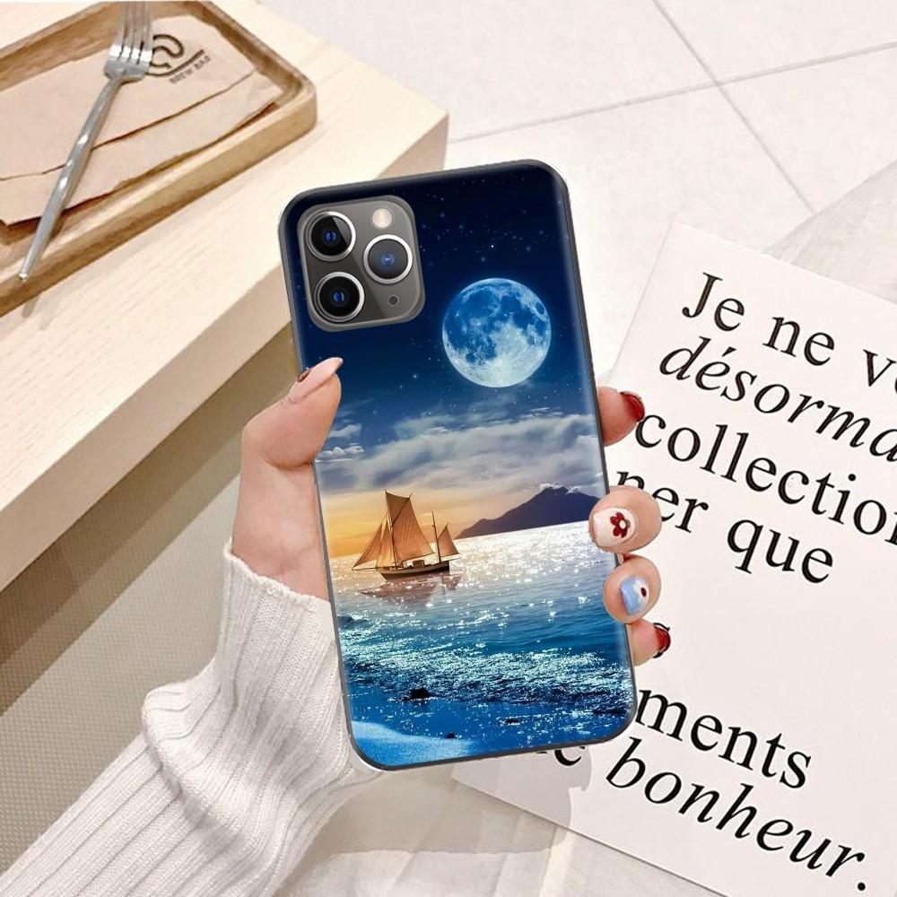 Ốp lưng dành cho điện thoại iPhone XS Max Silicon dẻo hình Trăng Xanh