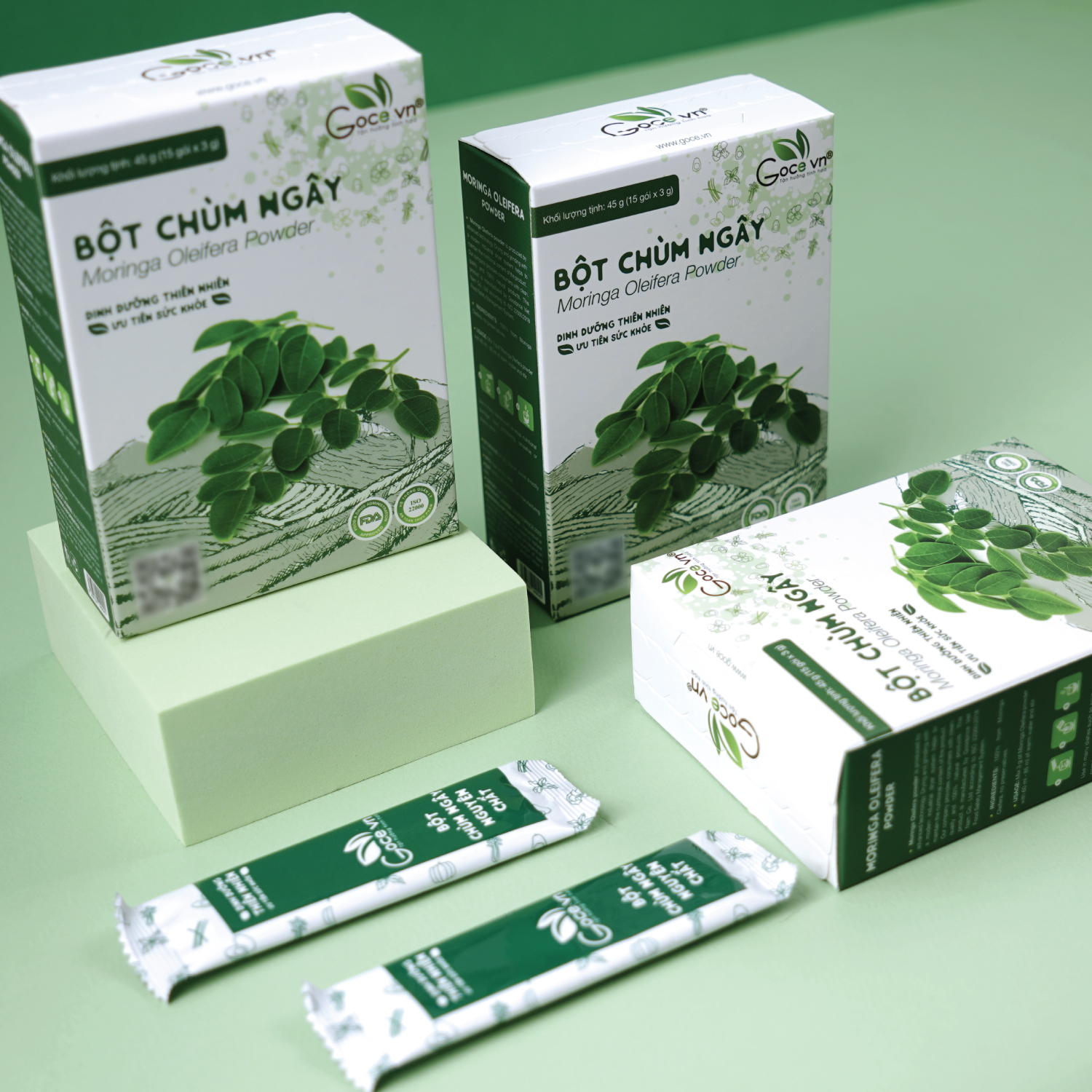 Bột chùm ngây nguyên chất Goce - 45g (15 gói x 3g) ST