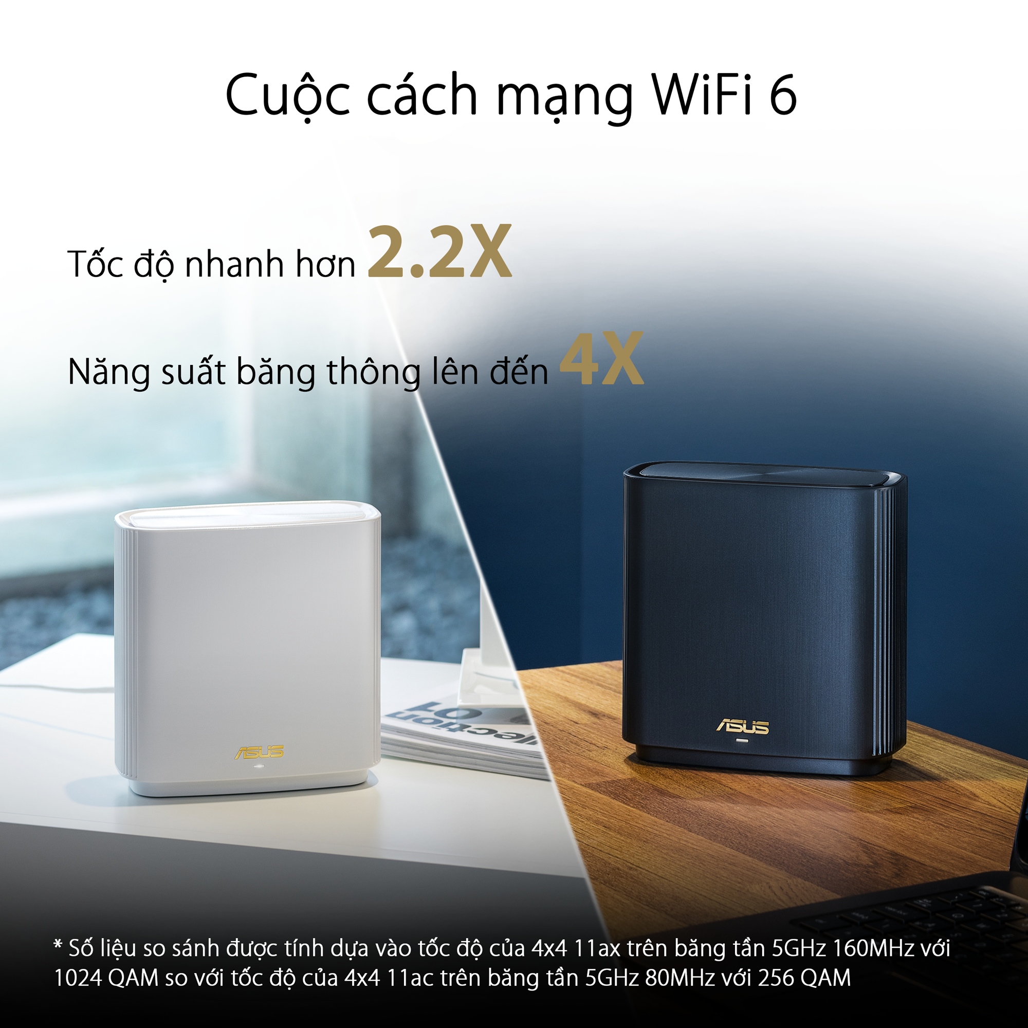 Hệ Thống MESH WI-FI 6 ASUS XT8 (W-2-PK) ZenWiFi Chuẩn AX6600 3 Băng Tần- Hàng Chính Hãng