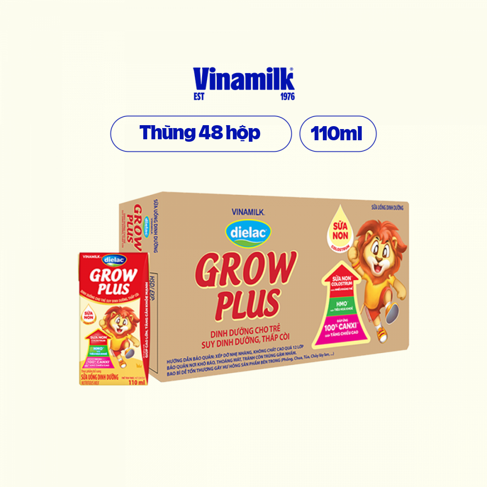 Sữa bột pha sẵn Dielac Grow Plus  - Thùng 48 hộp 110ml