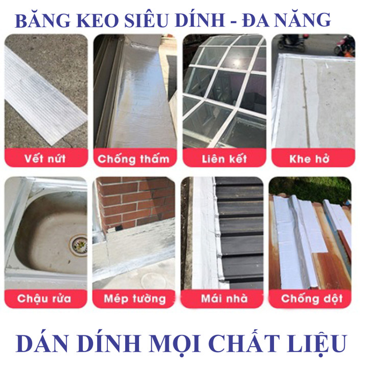 Băng keo chống thấm X2000, siêu dính mọi chất liệu, khổ rộng 10cm dài 5m