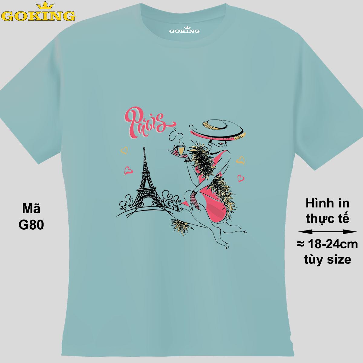 PARIS, mã G80. Hãy tỏa sáng như kim cương, qua chiếc áo thun Goking siêu hot cho nam nữ trẻ em, áo phông cặp đôi, gia đình, đội nhóm