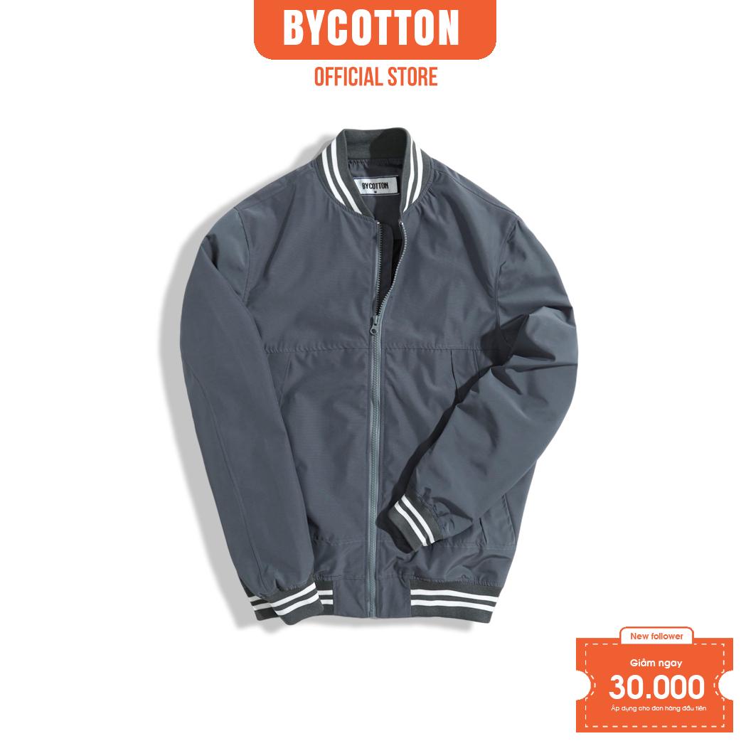 Áo Khoác Nam BY COTTON Jacket Bomber Dù Màu Xám