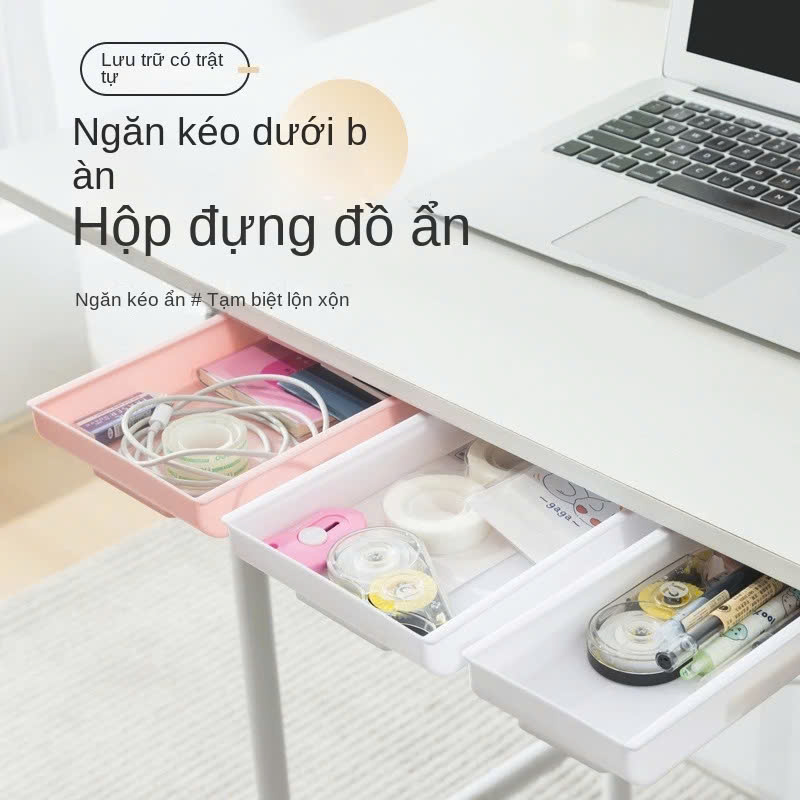 Ngăn Kéo Nhựa Nhỏ Mini ĐEN 22 x 15 x 3cm Khay Đựng Bút Gắn, Hộp ngăn kéo Treo Dưới Bàn Làm Việc Giúp Cất Giữ Gọn Gàng Bàn Làm Việc (Giao Màu Ngẫu Nhiên)