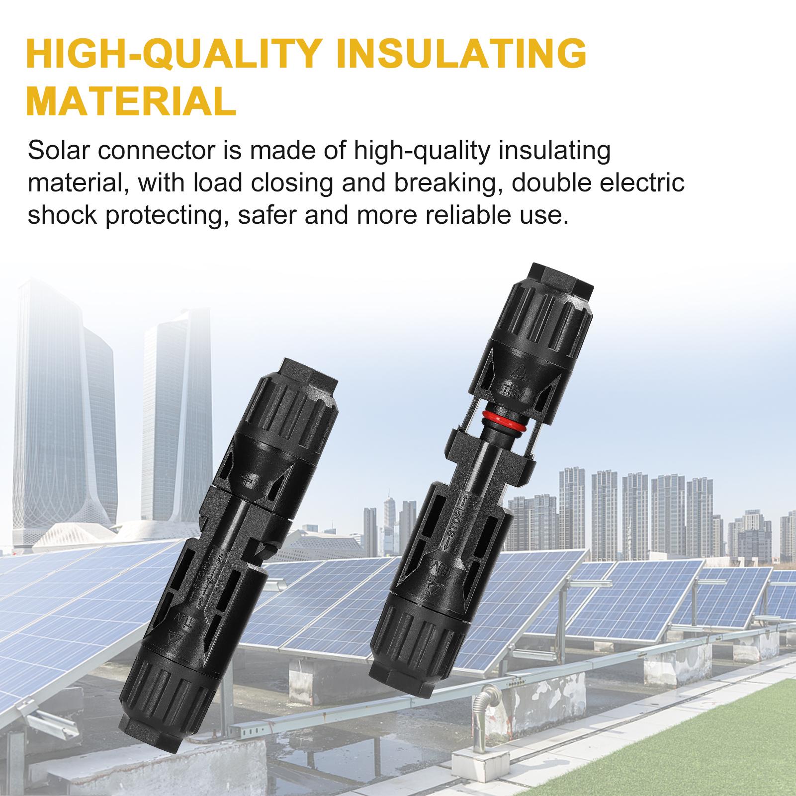 50 PairsĐầu nối năng lượng mặt trời Nam/Nữ Đầu nối cáp bảng điều khiển năng lượng mặt trời Thiết bị đầu cuối IP67 Chống nước cho cáp PV 2.5/4/6mm2