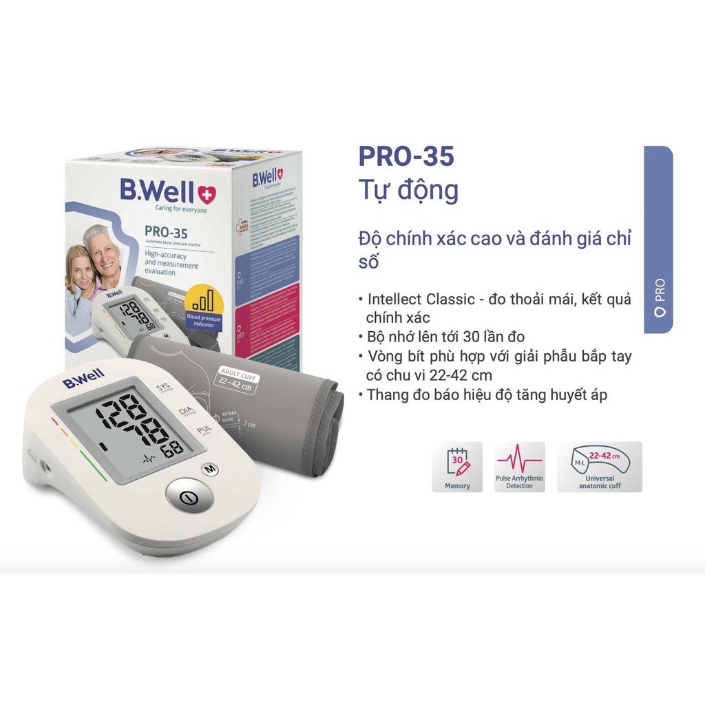 Máy đo huyết áp bắp tay B.Well Swiss PRO-35