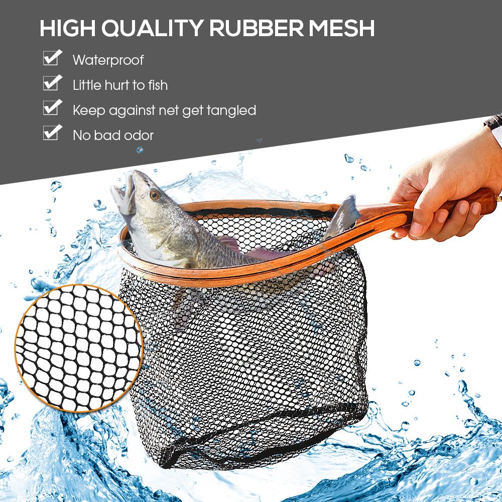Fishing Landing Net with Elastic Lanyard Fly Fishing Net Fishing Catch and Release Net