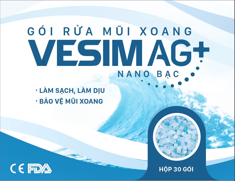 BỘ 60 GÓI RỬA MŨI XOANG VESIM AG+ ĐÁNH BAY NGHẸT MŨI