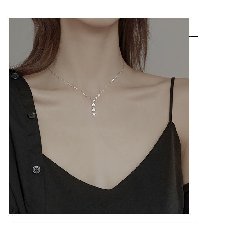 Dây chuyền bạc ý 925 phong cách Han Quốc trẻ trung hợp thời trang