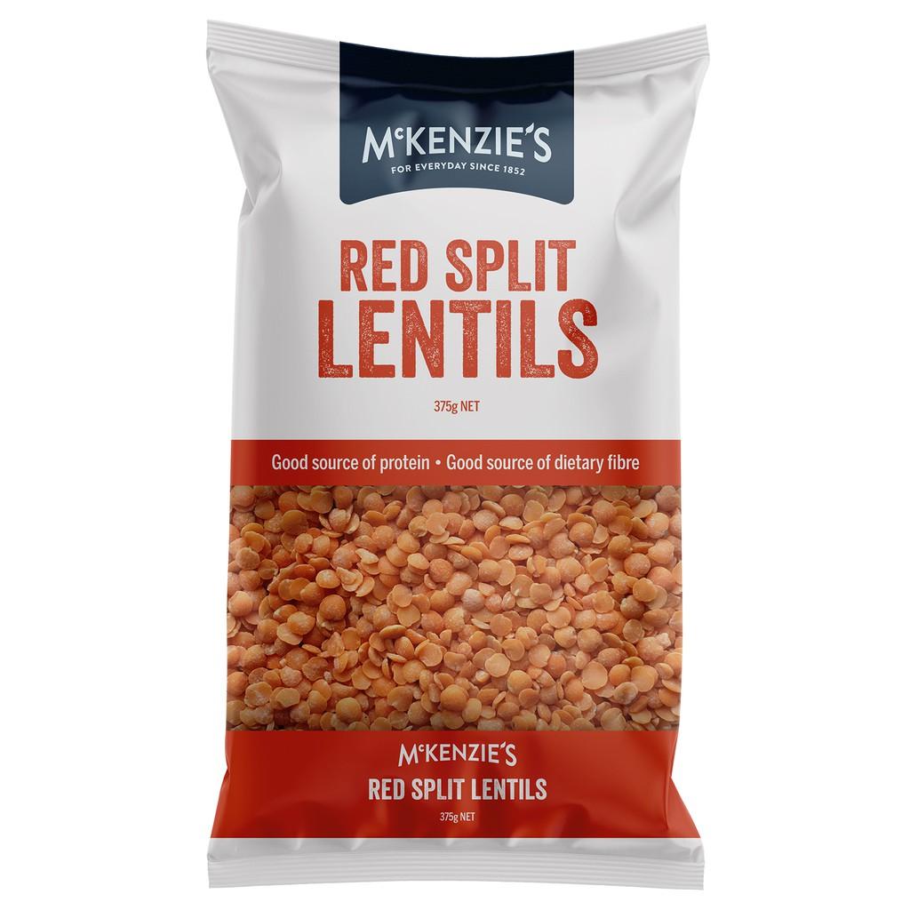 Đậu Lăng Đỏ Nhập Khẩu Úc McKenzie's - Red Split Lentils - Túi 375g