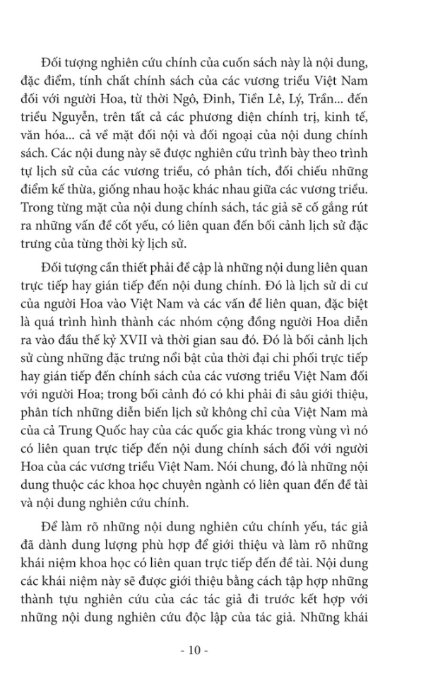 Sách - Chính Sách Của Các Vương Triều Việt Nam Đối Với Người Hoa