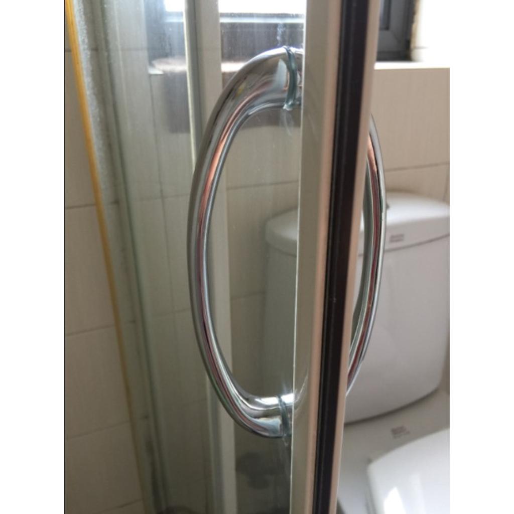 Heavy Duty Metal Door Pull Handle for Bathroom Shower Glass Door Silver #1